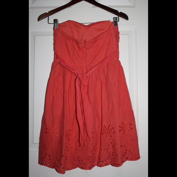 Coral Bustier Cotton Dress - Picture 2 of 3